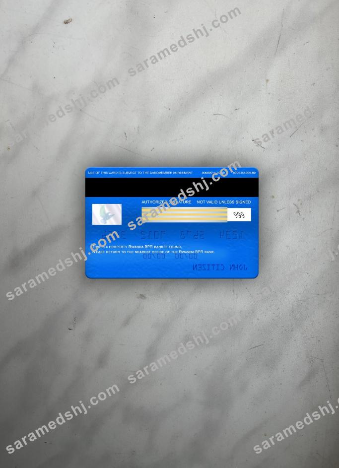 Rwanda BPR bank visa electron card photolook back